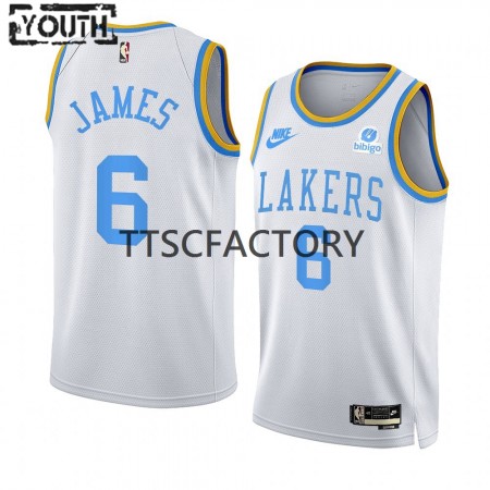 Kinder NBA Los Angeles Lakers Trikot LeBron James 6 Nike 2022-23 Classic Edition Weiß Swingman